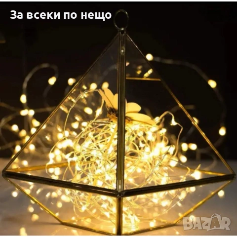 LED лампички със соларна батерия - 10м, снимка 4 - Лед осветление - 53164266