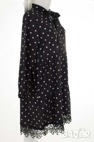 Черна рокля на бели точки Rylko by Agnes & Paul - M, снимка 3 - Рокли - 43113886