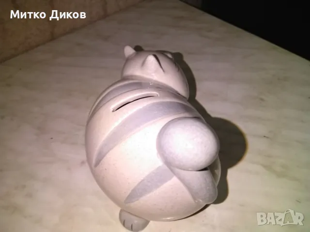 Коте бежово касичка нова керамика 17х12х11см, снимка 3 - Декорация за дома - 50169618