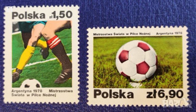 Полша, 1978 г. - пълна серия чисти марки, спорт, футбол, 1*22, снимка 1 - Филателия - 37480128