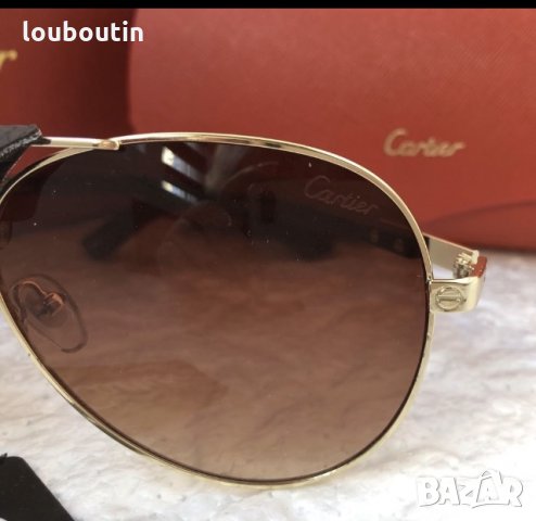 Cartier унисекс мъжки слънчеви очила с кожа и дървени дръжки 3 в 1, снимка 11 - Слънчеви и диоптрични очила - 28356030