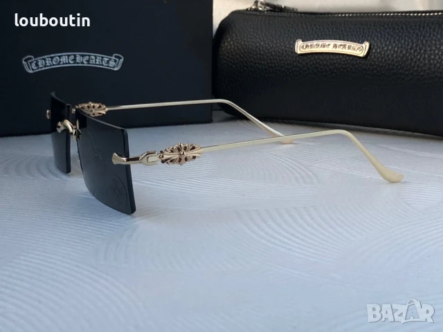 CHROME HEARTS мъжки слънчеви очила правоъгълни, снимка 8 - Слънчеви и диоптрични очила - 50741455