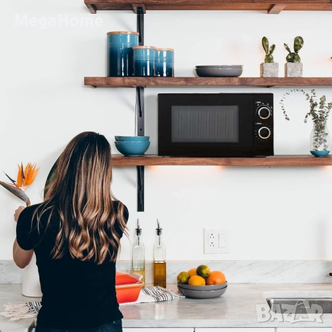 Микровълнова фурна Royalty Line RL-MWO-3818 BLACK - 20L, 700W, снимка 6 - Микровълнови - 53105423