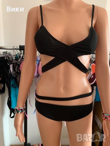 Черен бански в размер S и М, снимка 5 - Бански костюми - 40391314