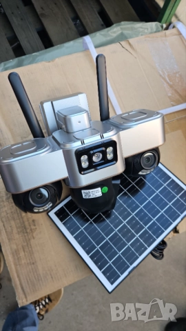 Камера за наблюдение със соларен панел V380Pro 4G, SIM карта, 18MP Full HD, 3 зони за наблюдаваниe, снимка 2 - IP камери - 52235537