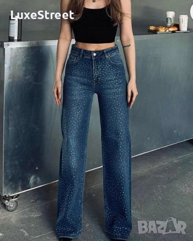 Дамски Дънки с Камъни 🤍, снимка 3 - Дънки - 52585991