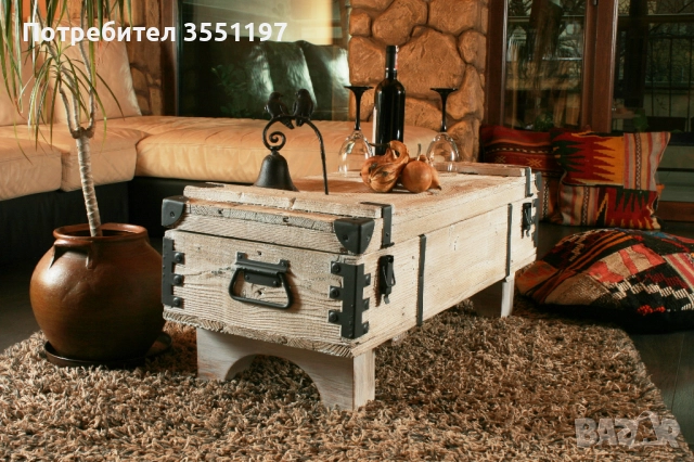 Холна маса от сандък с място за багаж, снимка 6 - Маси - 51687003