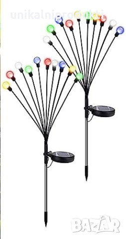 Светещ соларен коледен храст 70 см – 10 топки, ефект „мигане“