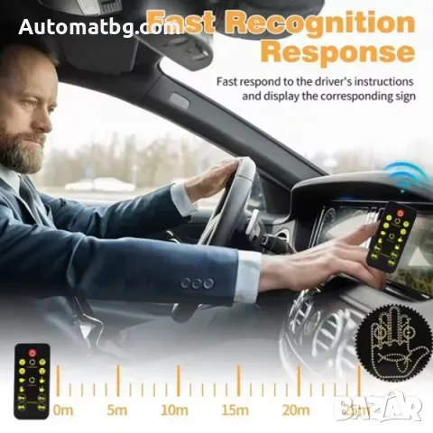 LED табела за автомобил Automat, Светеща ръка, Емоджи, снимка 7 - Аксесоари и консумативи - 48694886