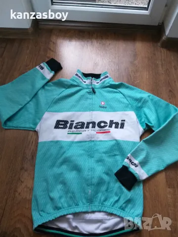 bianchi team celeste carbon windproof jacket - мъжко вело яке Л, снимка 4 - Якета - 48396499