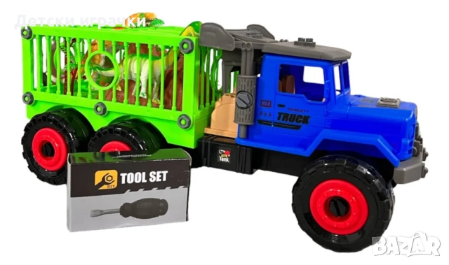 Сглобяем камион играчка с динозаври и инструменти 42см, снимка 3 - Коли, камиони, мотори, писти - 52657202