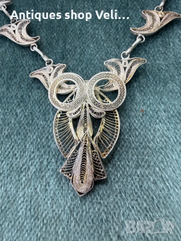 Сребърно колие филигран №7808 , снимка 5 - Колиета, медальони, синджири - 53030530
