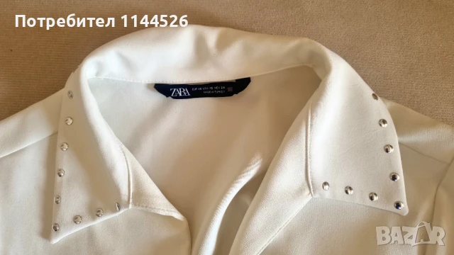 Нова бяла рокля Zara,  прав модел, XS/S, снимка 3 - Рокли - 50700374