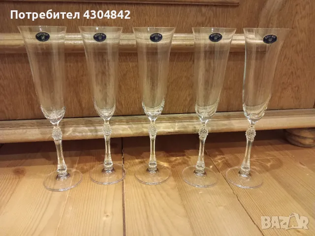 Кристални чаши Бохемия за шампанско