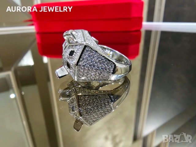 CARTIER Panthere de Cartier Big White Gold Diamonds Пръстен, снимка 5 - Пръстени - 52879521