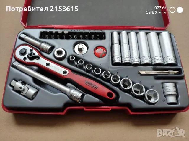 Teng tools тенг 1/4  малка гидория 36 части вложки камъни комплект хром ванадий, снимка 5 - Куфари с инструменти - 47017050