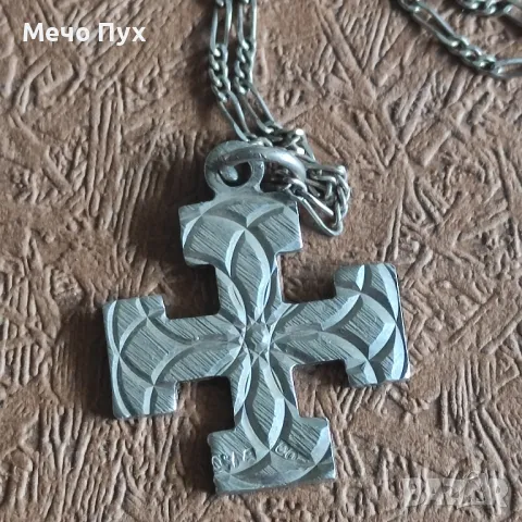 Сребърен синджир с Кръст с две лица (316), снимка 3 - Колиета, медальони, синджири - 48835487