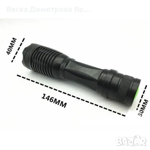 Фенерче CREE T6 с 5-степенно увеличение, SOS светкавица, велосипедни светлини FL5, снимка 3 - Аксесоари за велосипеди - 47567095