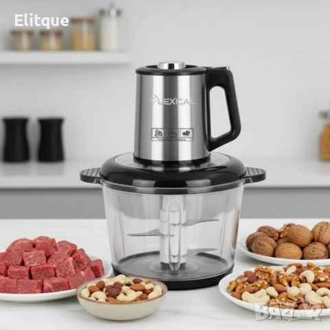 Електрически чопър Lexical LCH-1970 с неръждаем корпус и стъклена купа, снимка 2 - Чопъри и пасатори - 52889076