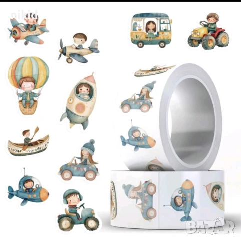 100 бр деца превозни средства малки самозалепващи лепенки стикери ръчна изработка подарък