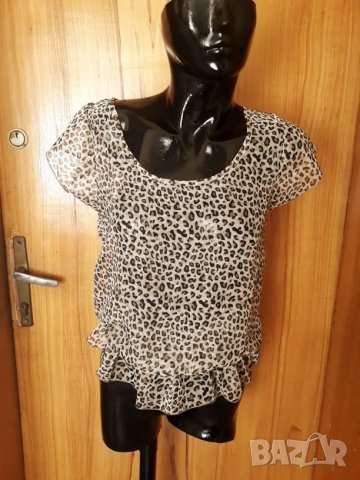 Тениска шифон леопардов принт С, снимка 2 - Тениски - 26782125