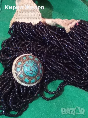 ТУАРЕГСКА МЪНИСТЕНА ОГЪРЛИЦА с ТЮРКОАЗ и САЧАН с КОПЧЕ от СЛОНОВА КОСТ 75131, снимка 4 - Антикварни и старинни предмети - 29614738