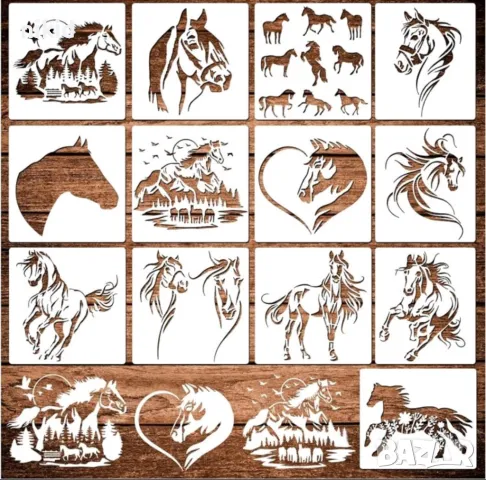 13 вида кон коне стенсил шаблон спрей за торта украса кекс декорация скрапбукинг