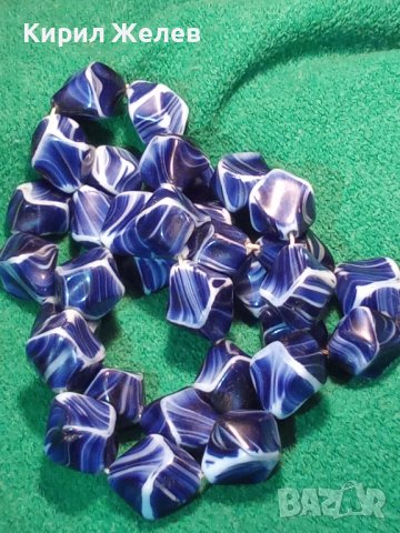 СТАРО АРТ ДЕКО 30-те ГОДИНИ КОЛИЕ МЛЕЧНО-СИН ПОЛУСКЪПОЦЕНЕН КАМЪК ЯСПИС 74511, снимка 10 - Антикварни и старинни предмети - 29614830