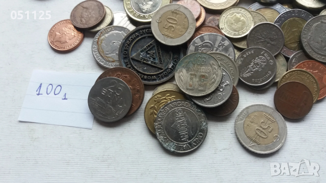 лот от 100 броя чуждестранни монети , снимка 2 - Нумизматика и бонистика - 52922700