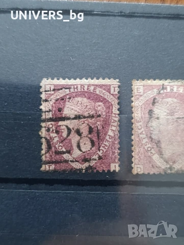 Пощенски марки 2 × 1 1/2 Three Halfpenny Red Plate , снимка 7 - Филателия - 40780414