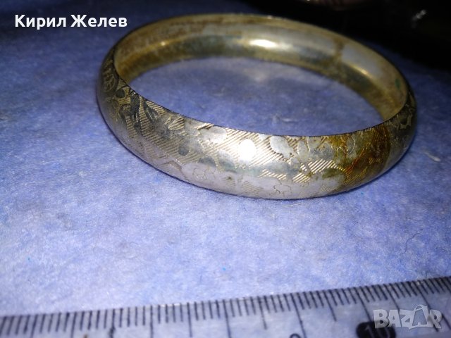 СТАРА ПОСРЕБРЕНА ФЛОРАЛНО ОРНАМЕНТИРАНА ВИНТИДЖ - АРТ СТОМАНЕНА ГРИВНА 37991, снимка 9 - Гривни - 40867566