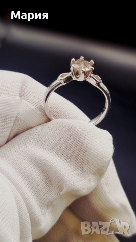 ЗЛАТЕН ПРЪСТЕН С ДИАМАНТ , снимка 4 - Пръстени - 53209462