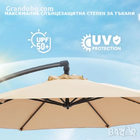 Регулируем Градински Чадър с UV защита, 300см, снимка 2 - Други - 52174670