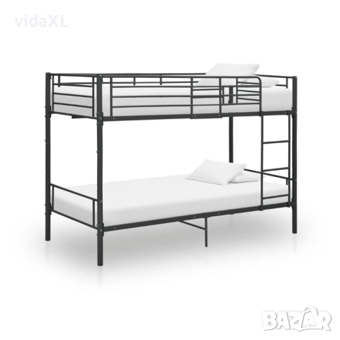 vidaXL Двуетажно легло, черно, метал, 90x200 см(SKU:287910), снимка 1
