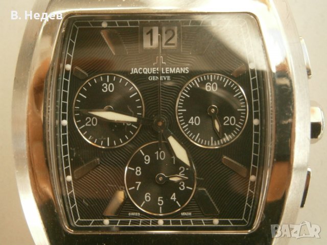 Jaques Lemans Geneve, Swiss Quartz chronograph, Swiss made, снимка 1 - Мъжки - 39959652