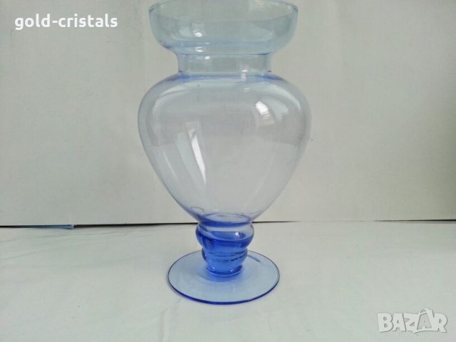 ретро стъклена ваза съд кана цветно стъкло, снимка 4 - Антикварни и старинни предмети - 27021617