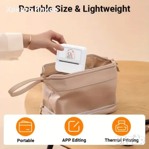 Принтер за етикети бележки Термопринтер Мини принтер без мастило, снимка 5 - Принтери, копири, скенери - 50268412