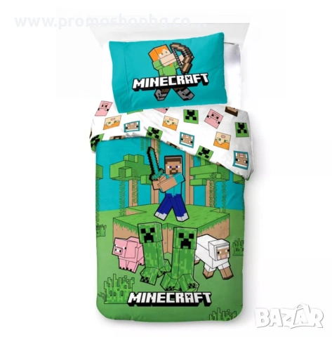 Спален комплект Minecraft/Майнкрафт, 100% памук, 2 части, 140x200 см.