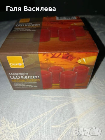 4 броя LED свещи с включени батерии, снимка 2 - Лед осветление - 52630947