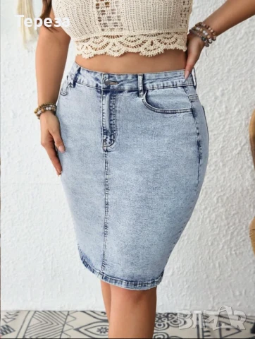 🆕 Дънкова пола / 2XL-3XL , снимка 4 - Поли - 51141428