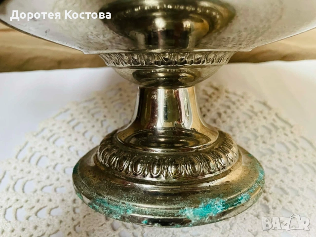 Красива фруктиера на столче от Англия с 2 дръжки, снимка 9 - Антикварни и старинни предмети - 53473729