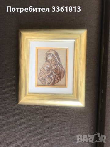  Продавам икона "Дева Мария" гоблен . , снимка 2 - Гоблени - 36881784