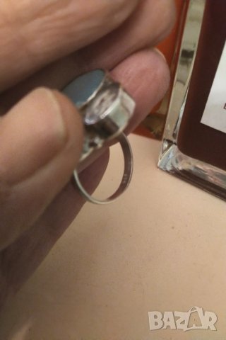 Авторски сребърен пръстен с естествени  камъни, снимка 4 - Пръстени - 43675423