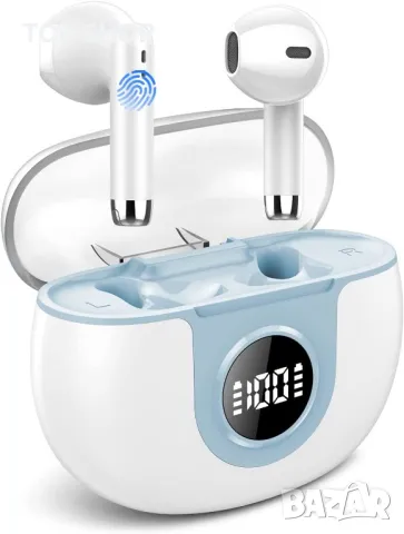 Нови Безжични слушалки Спортни с кутия за зареждане Earbuds за музика