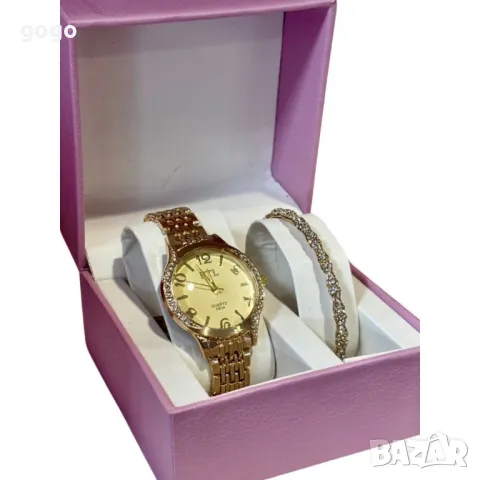Луксозен дамски часовник с елегантна гривна – стил и изящество в една кутия, снимка 9 - Бижутерийни комплекти - 49165823