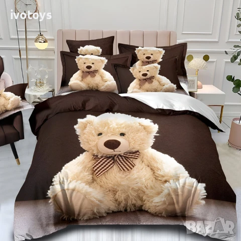 Двулицево спално бельо (размер за приста), реално изображение, 4 части - Модел WS18097, снимка 1