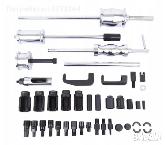 Комплект обратен чук за вадене на дюзи 40 части, снимка 2 - Куфари с инструменти - 50780882