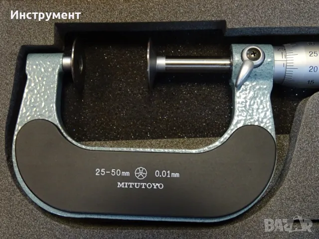 Микрометър дисков Mitutoyo 123-102 (GMA-50) 25-50mm disk micrometer, снимка 4 - Други инструменти - 49027340