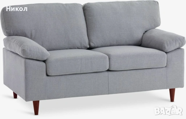 Диван GEDVED 2-местен светлосив текстил, снимка 2 - Дивани и мека мебел - 53358752