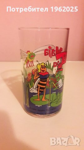 Колекционерска стъклена чаша Пчеличката Мая Nr. 6 Apollo-Film Wien, снимка 6 - Колекции - 43316860